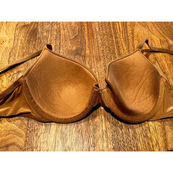 Auden Bra The Everyday Demi Lightly Lined T Shirt Bra 36A Beige Soft Brown Nude - Picture 4 of 7